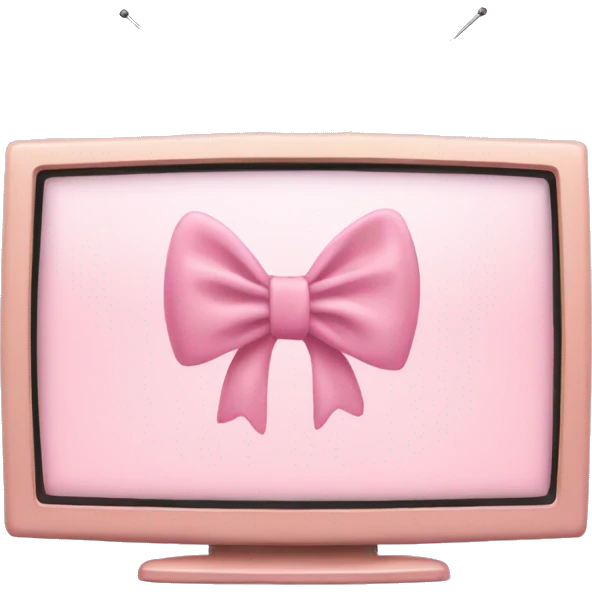 Light pink flatscreen with bow on it emoji