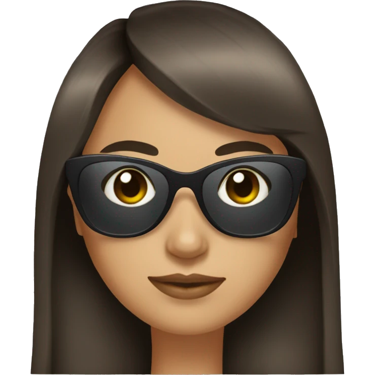 brunette wearing sunglasses with bangs  emoji