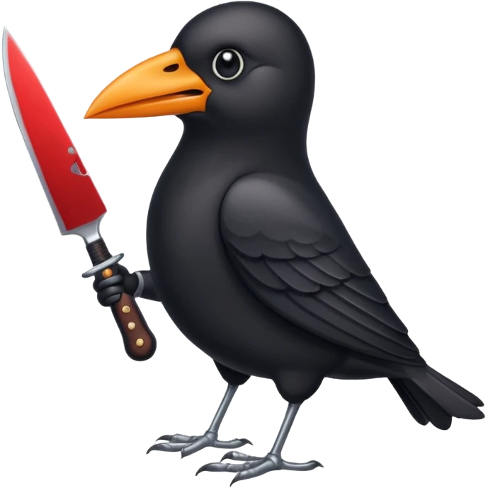 Blackbird holding a butchers knife  emoji
