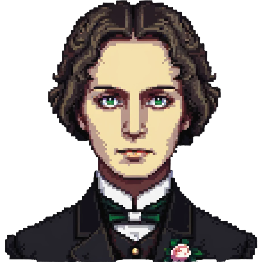 face of an 1800s person with a solemn, reflective expression, remembering the Alamo emoji