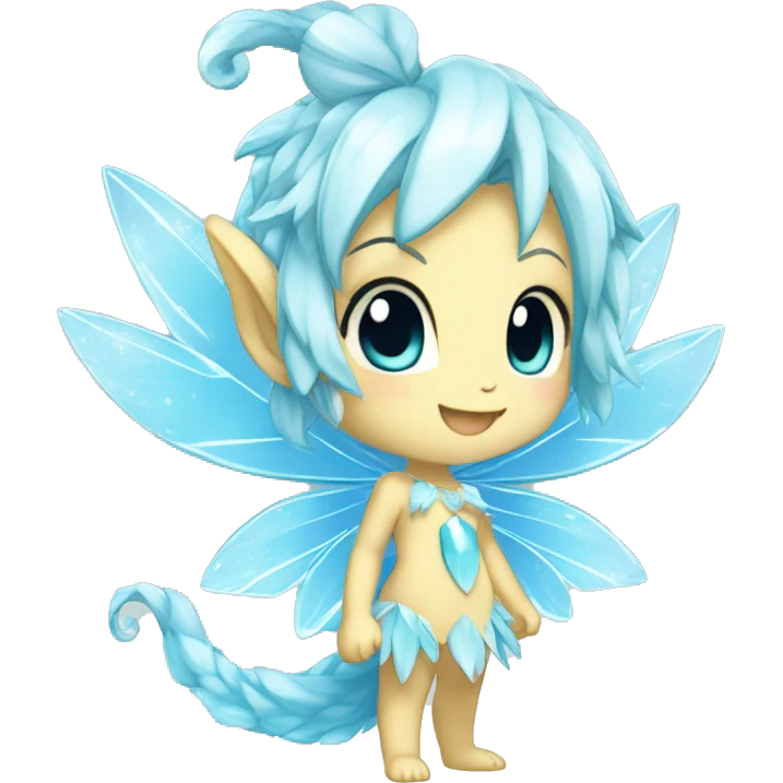 a anthro chibi-style crystal-type-fairy-type-ice-type Fakémon-hybrid full body emoji