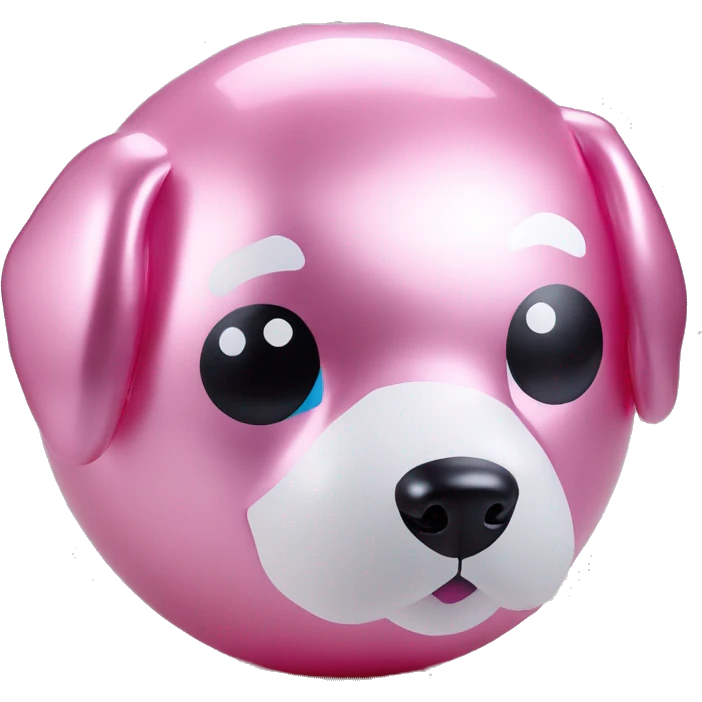 inflatable dog ball figurine in delicate pink metallic color emoji