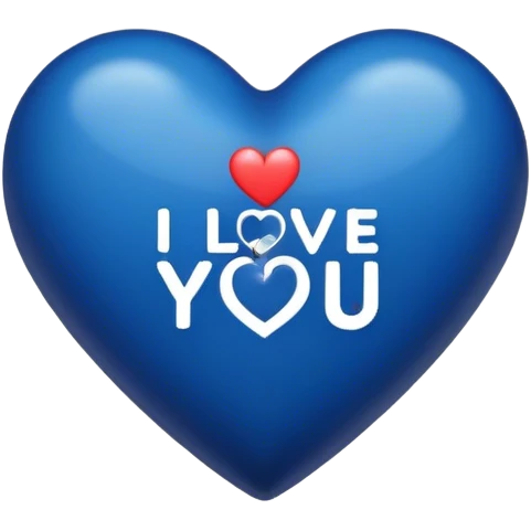 Dark Blue heart either the words I Love You Ryan emoji