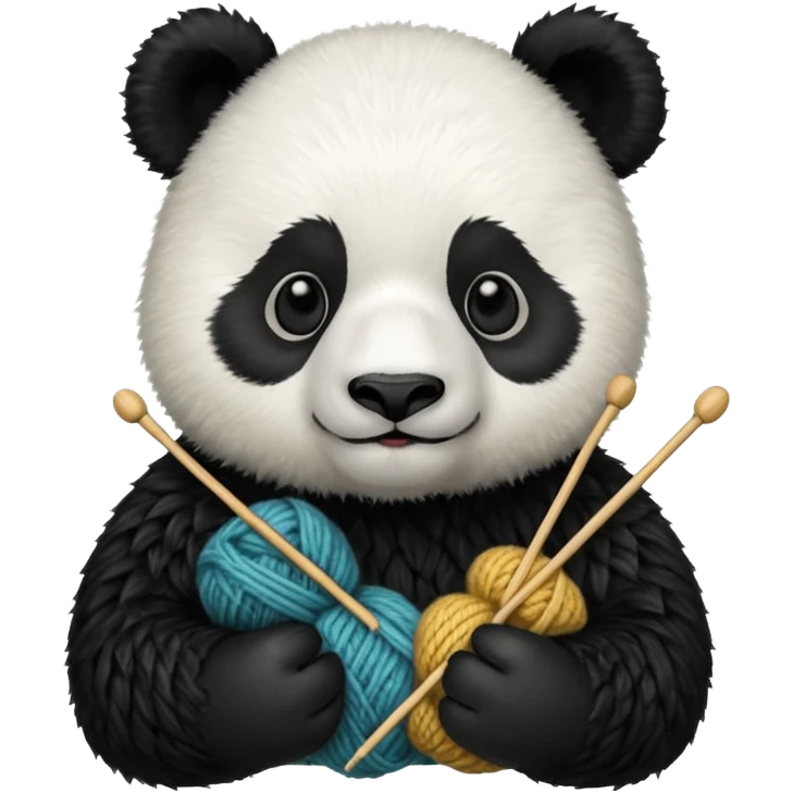 panda holding knitting emoji