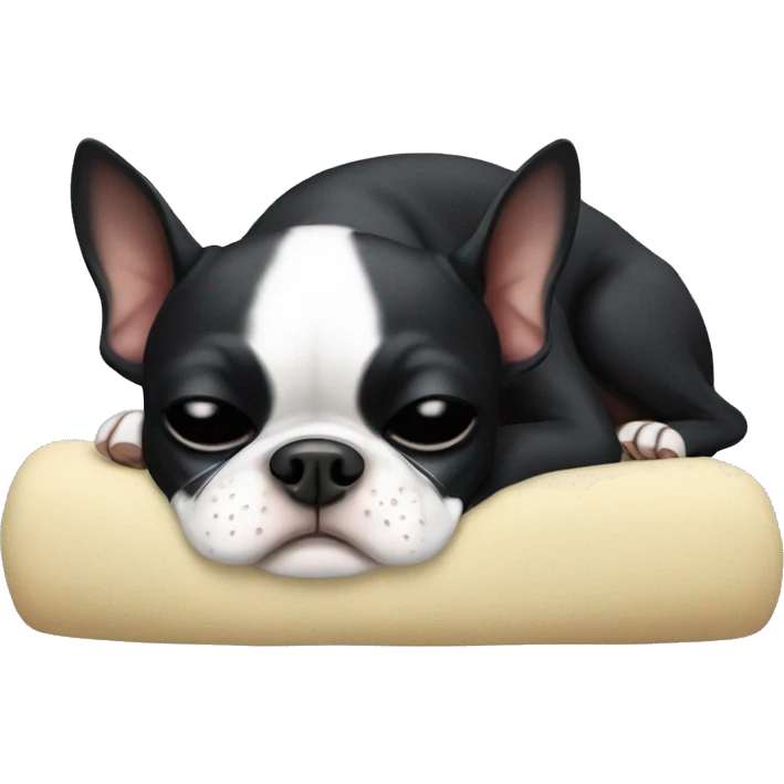 Boston terrier sleeping emoji