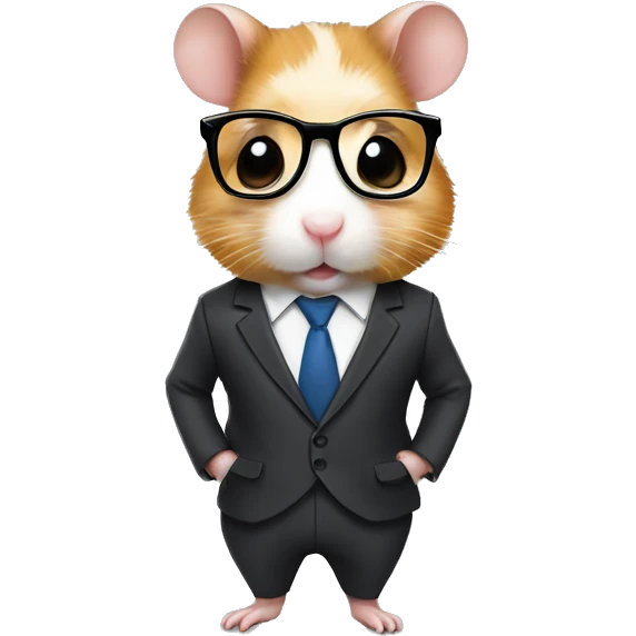 a hamster in glasses and a suit emoji