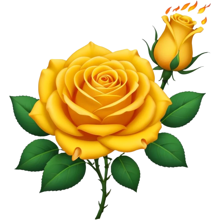 Yellow fire rose emoji