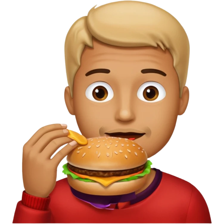 man eating hamburger  emoji