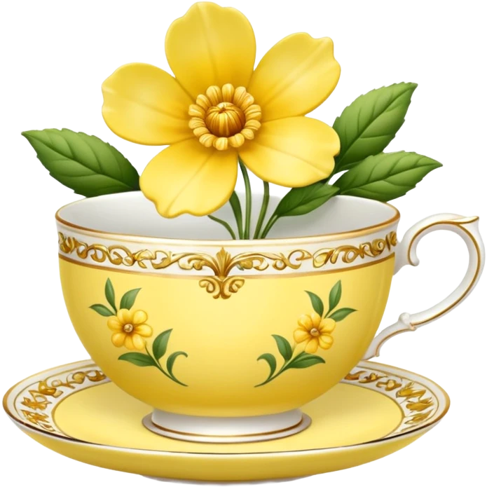 Yellow floral teacup emoji