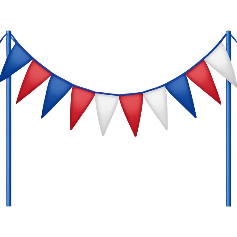 Red white and blue patriotic bunting for railing  emoji