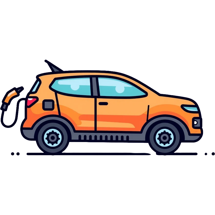 electric SUV with charging port emoji