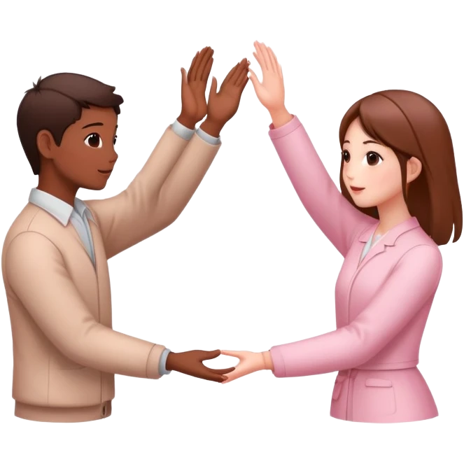 two friends reaching hands to each other surrounded by cherry blossoms emoji