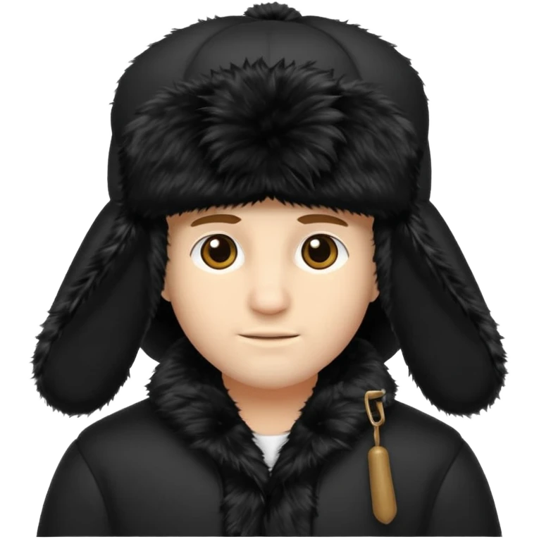 A blank Black ushanka emoji
