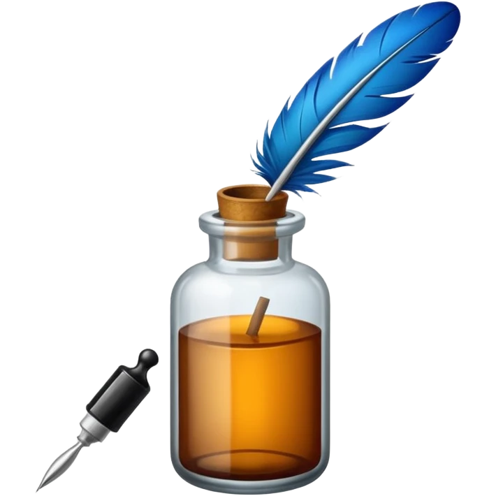 feather quill and ink bottle emoji