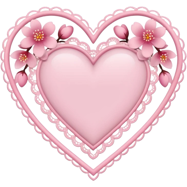 sakura heart with a lace border emoji