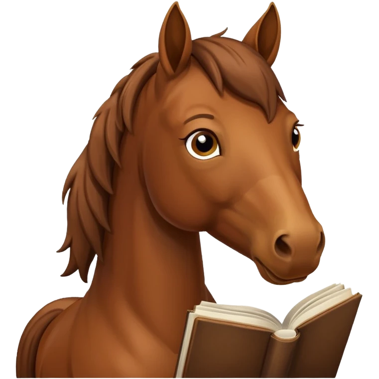 brown horse with book emoji