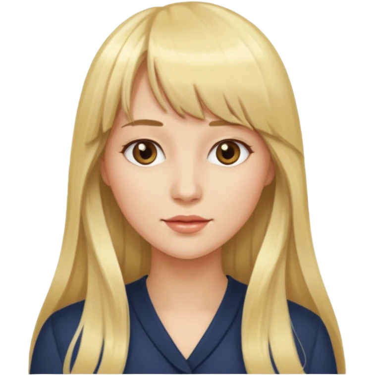Woman very long flowing blonde hair With BANGS emoji