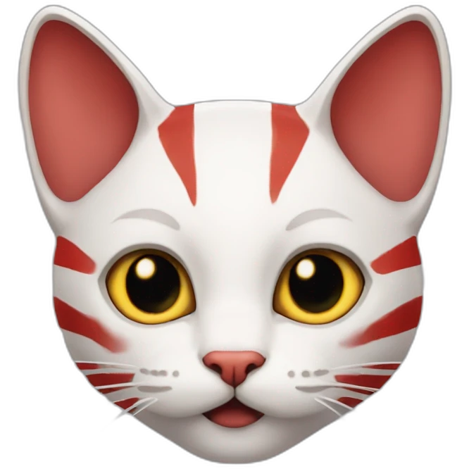 Cat emoji with kratos red stripes emoji