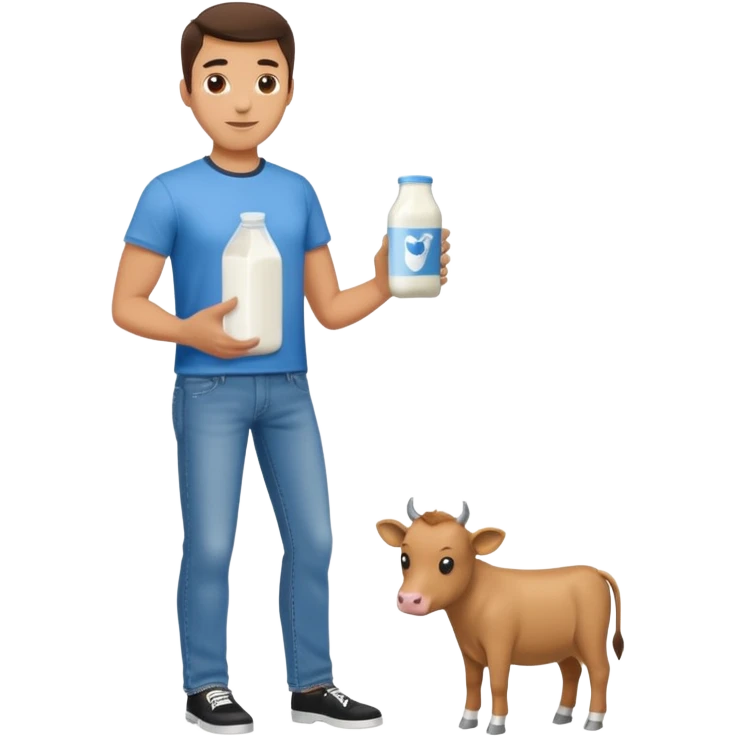 man full body buying a milk emoji