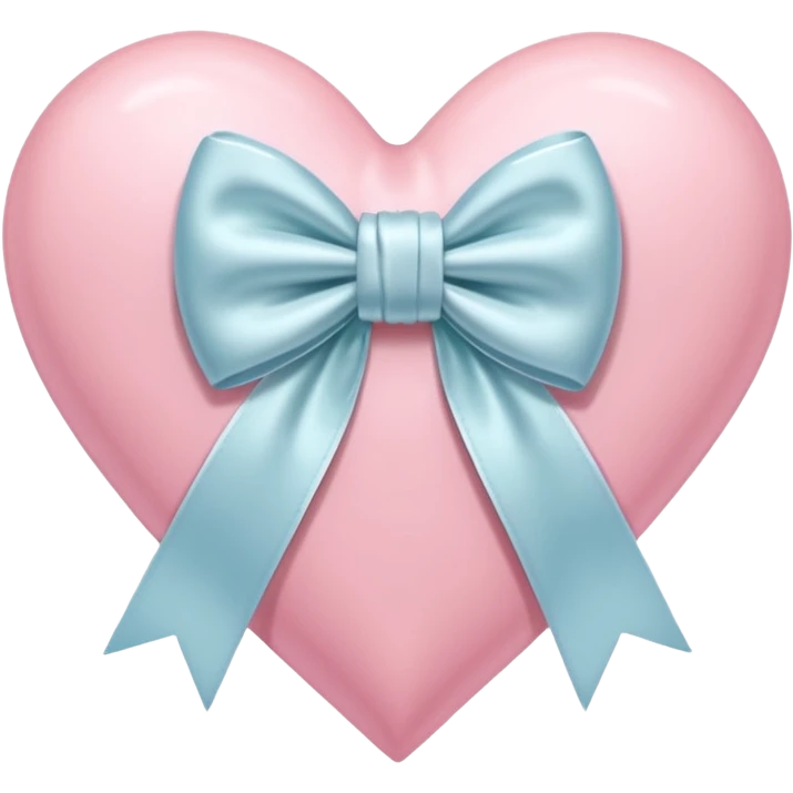 Pastel pink heart with white bow emoji