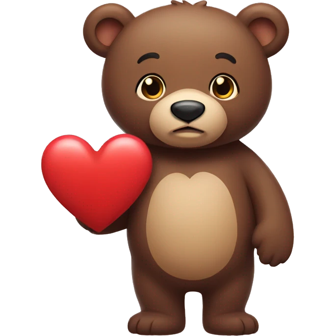 Bear holding heart emoji