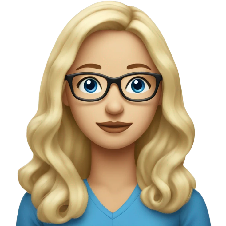 Real pretty blonde woman, blue eyes, wearing glasses - SIDE PROFILE  emoji
