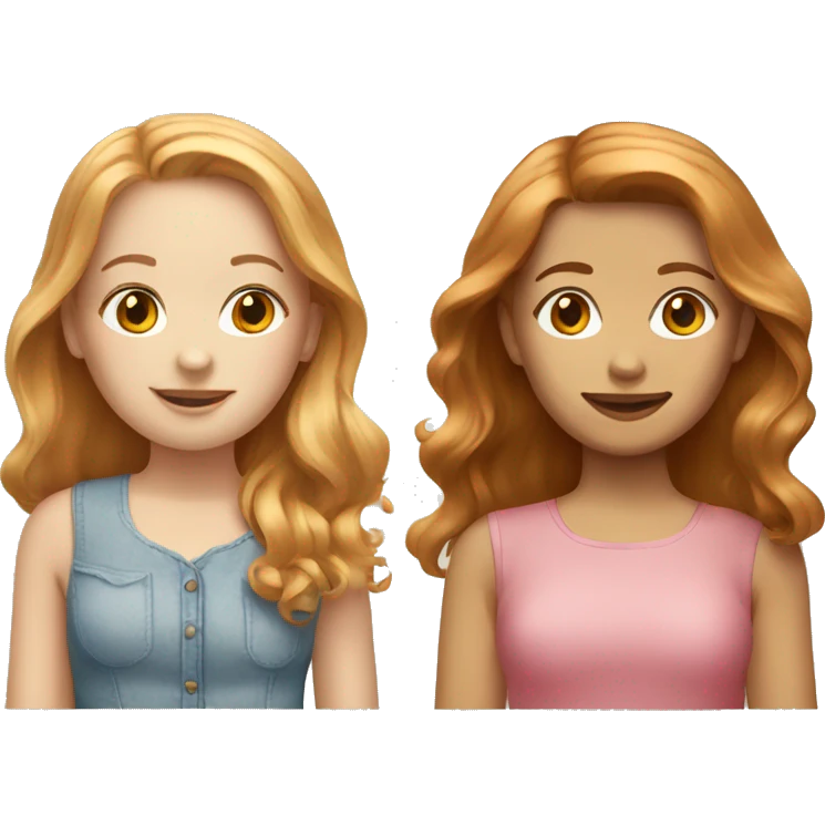 friends: strawberry blonde haired girl + brown haired girl  emoji
