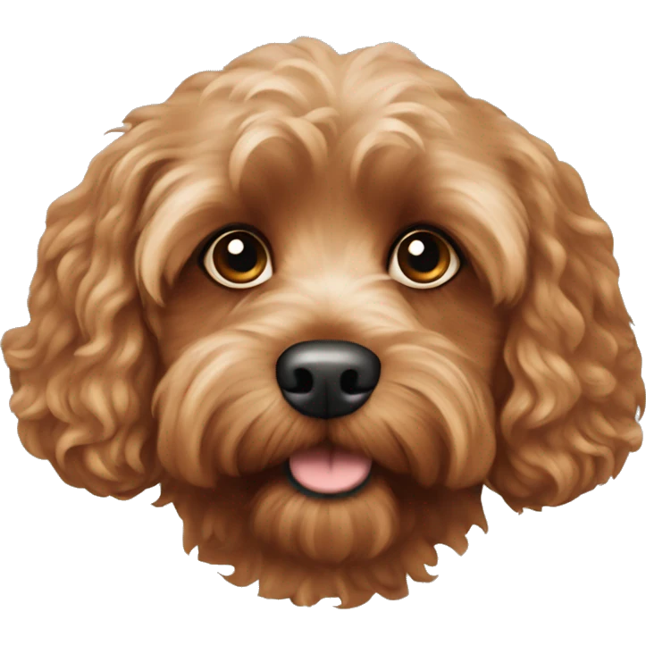 Brown cavapoo emoji