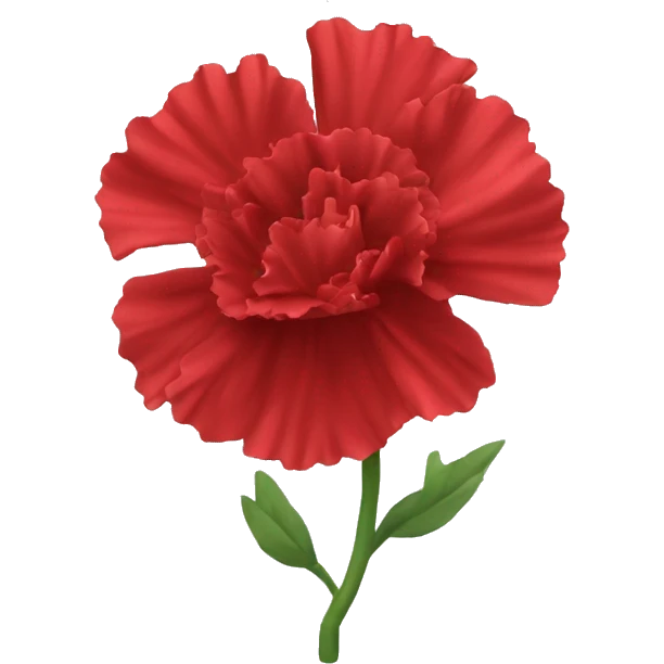 Red Carnation flower minimalistic emoji emoji