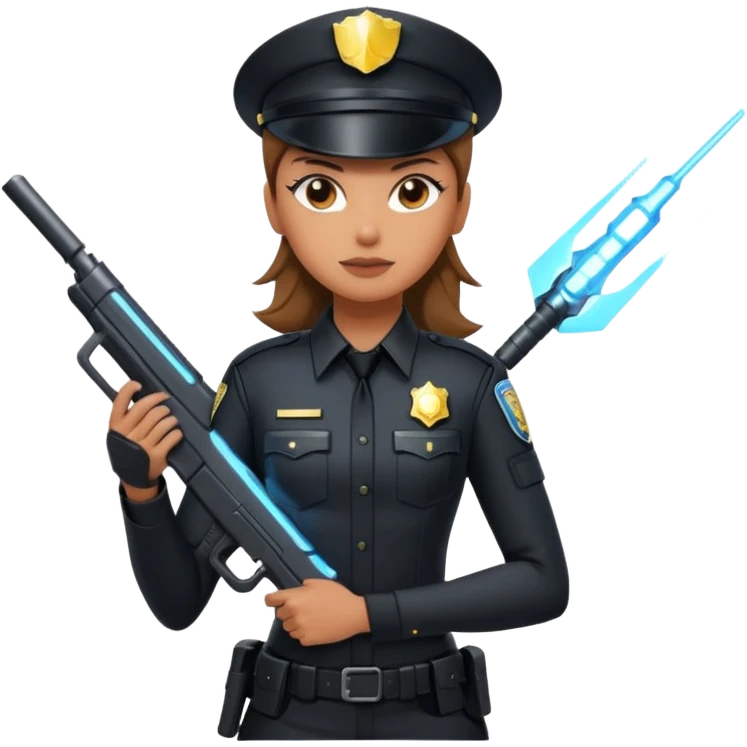 Futuristic woman cop emoji
