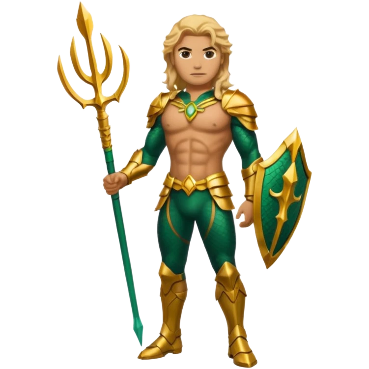 aquaman full green and gold armor standing emoji