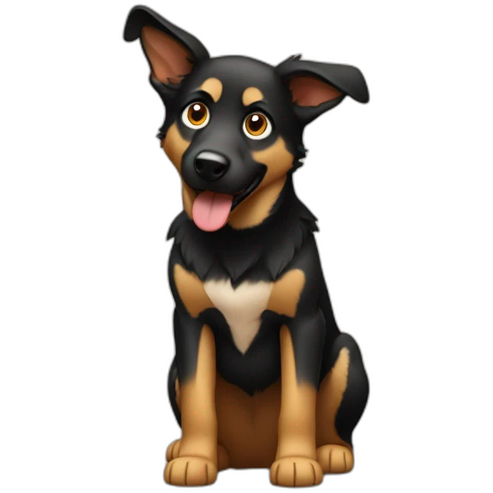 Black and fawn dog Shepherd amazement emoji