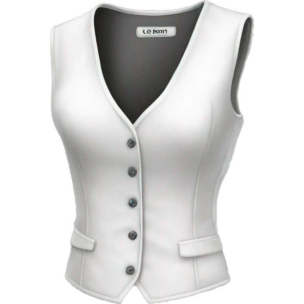 Realistic isolated side view of a white fashion vest blouse. emoji