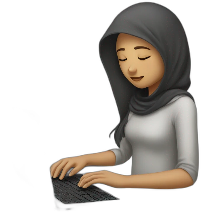 sleepy-moslem-girl-on-laptop emoji