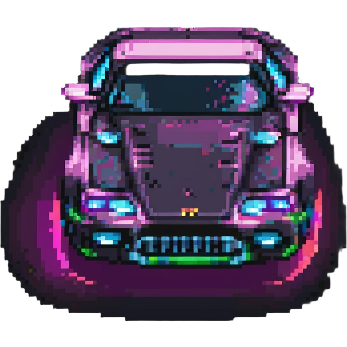 super car with neon lights emoji