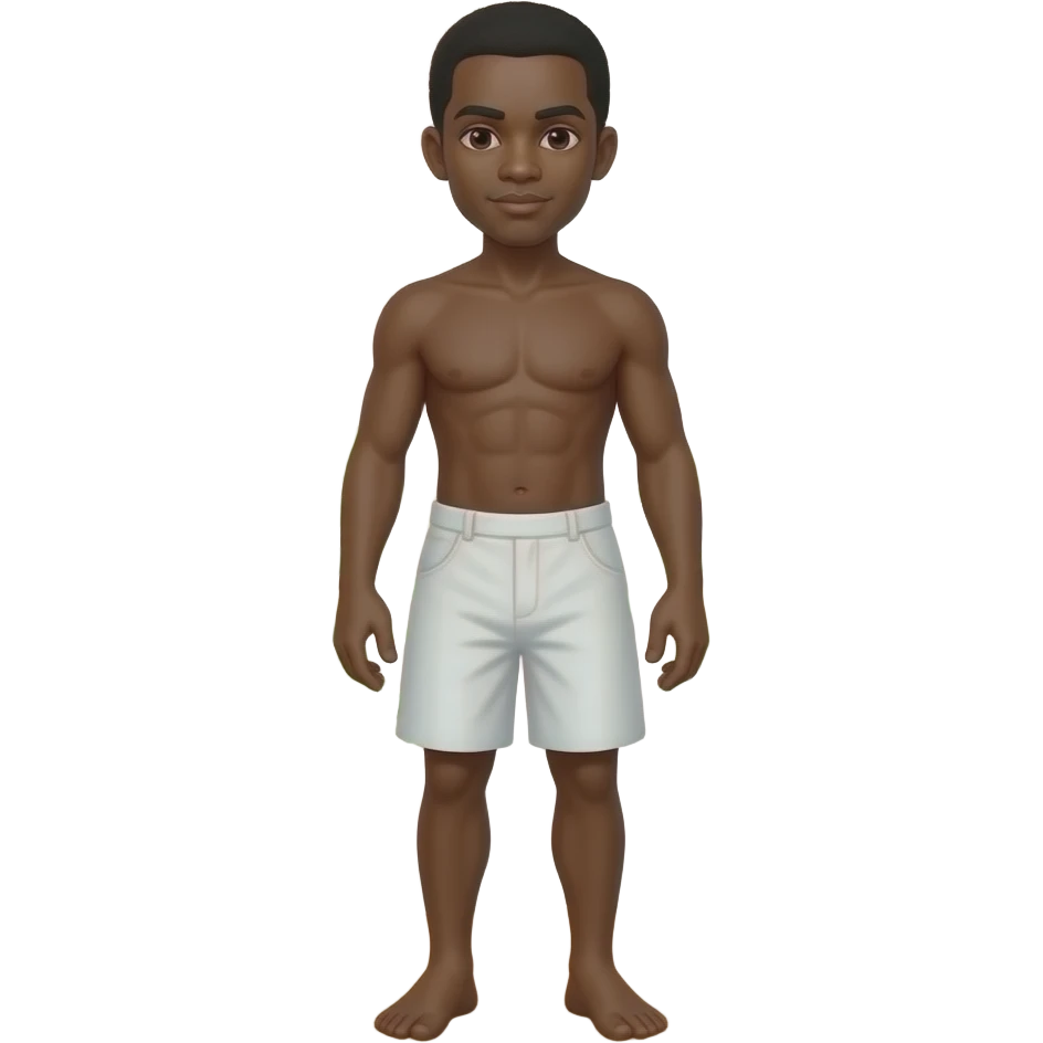 black slave serious face standing wearing only a white bottom cultivating sugar cane emoji