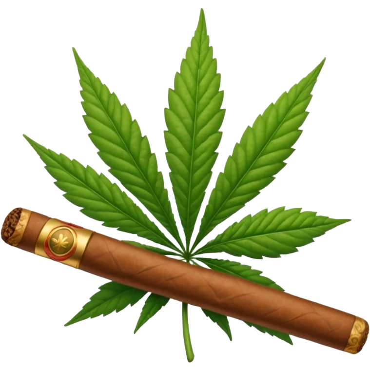 marijuana leaf with cigar emoji