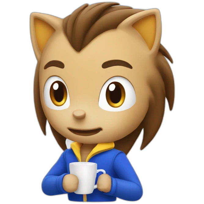 Sonic qui boit une café emoji