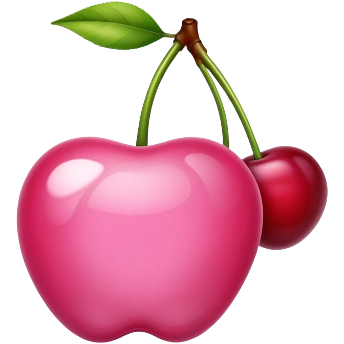 Pink cherry emoji