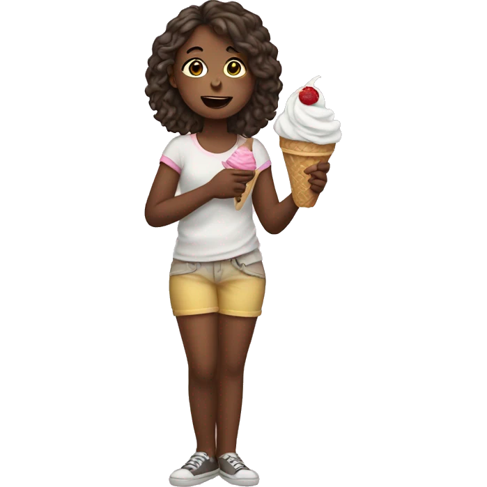 Girl eating ice cream emoji
