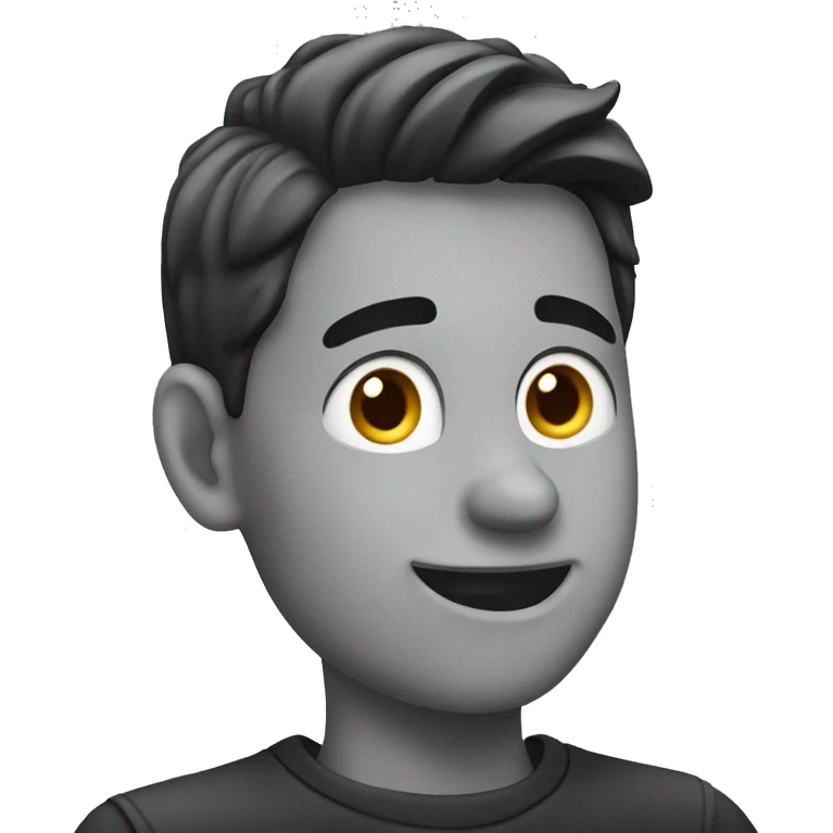 young man pointing at his ear emoji