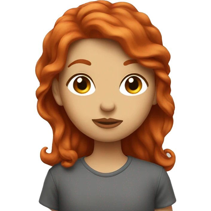 Redheaded kissing emoji
