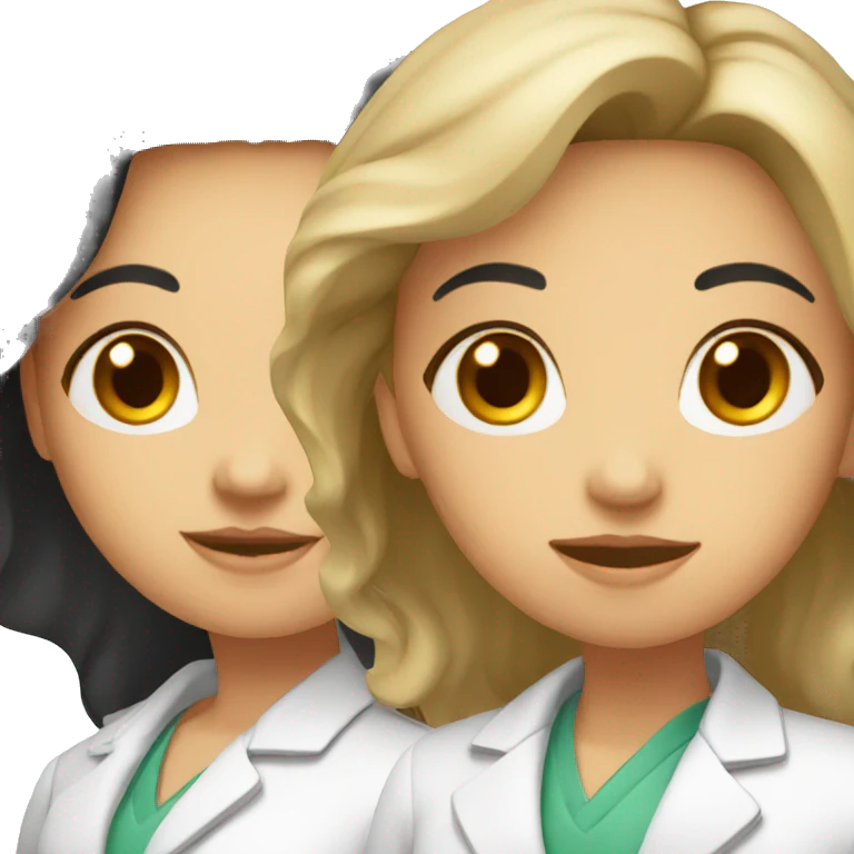 Group of five pharmacists girls emoji