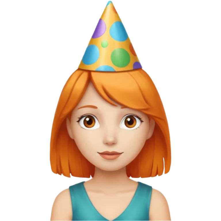 party hatted orange haired girl emoji