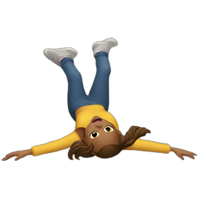 girl falling in the street emoji