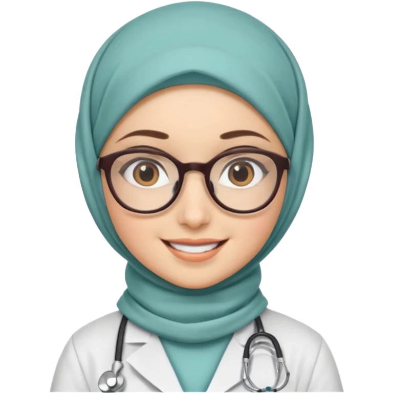 doctor girl with glasses with hijab emoji