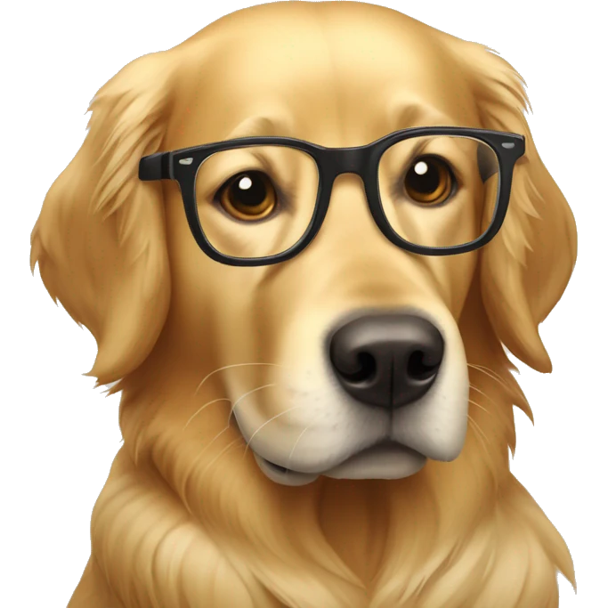 Golden retriever with glasses  emoji