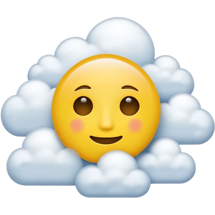 No mouth face in clouds a yellow circle emoji