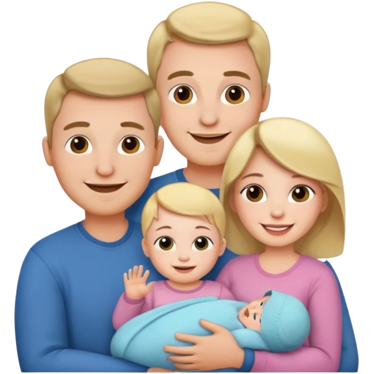 Mom and dad and baby girl young couple emoji