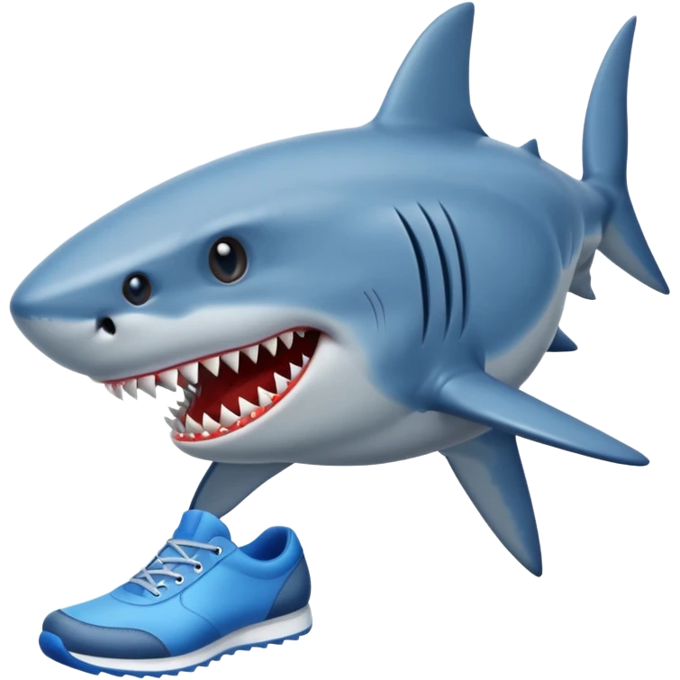 Shark with blue shoes emoji